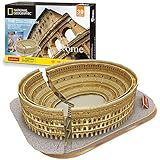 CubicFun National Geographic 3D Puzzles for Adults Kids Italy Rome Colosseum Architecture Model Kits, Gifts for Boys Girls Adults, 131 Pieces
