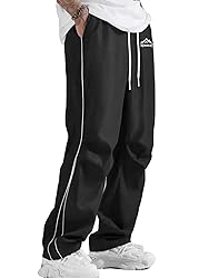 ABSECAI Mens Baggy Sweatpants Straight Wide Leg Y2k