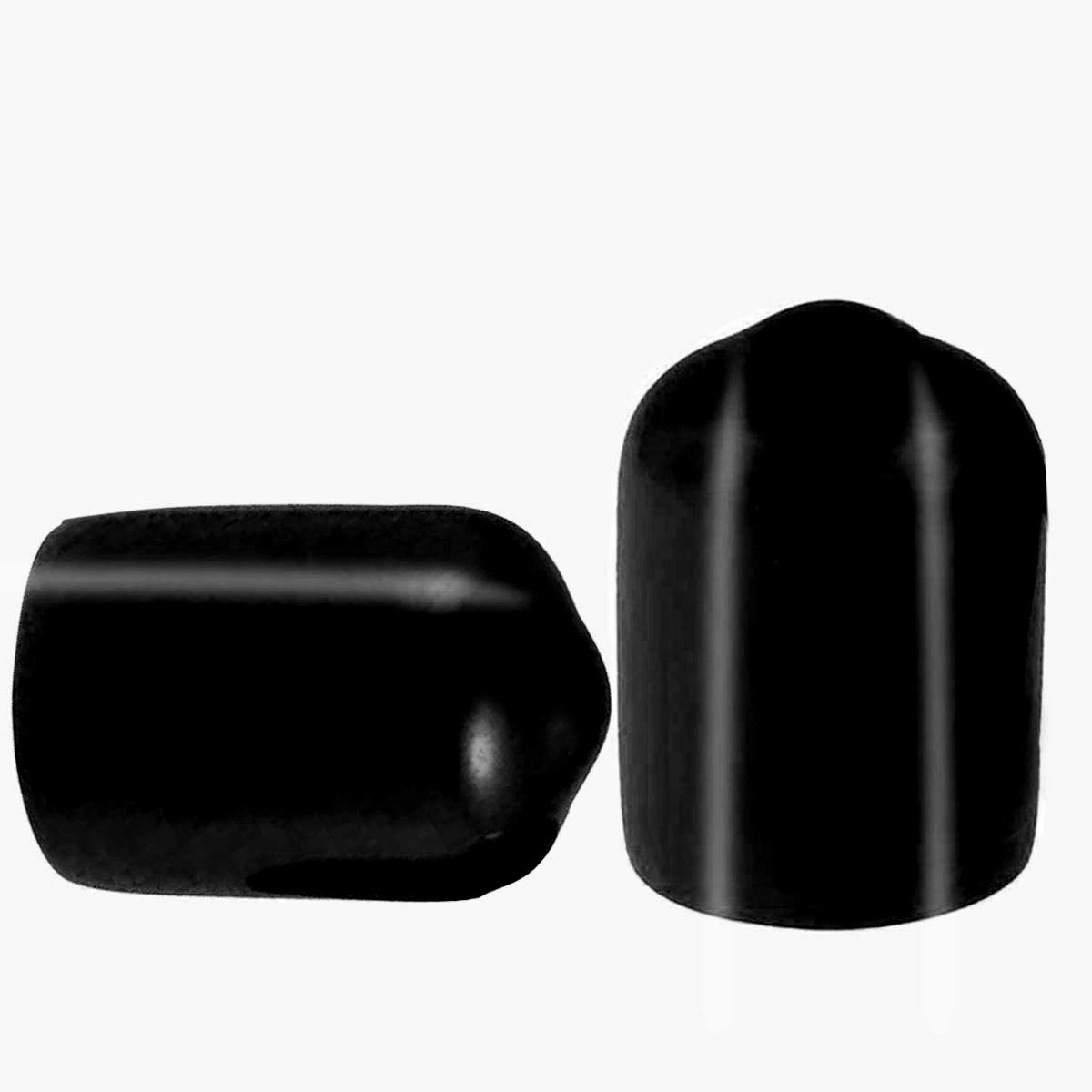 50 Pcs Screw Thread Protectors, Inner Dia 9.5mm PVC Rubber Round Tube Bolt Cap Plastic End Cap Cover Black Thread Protectors