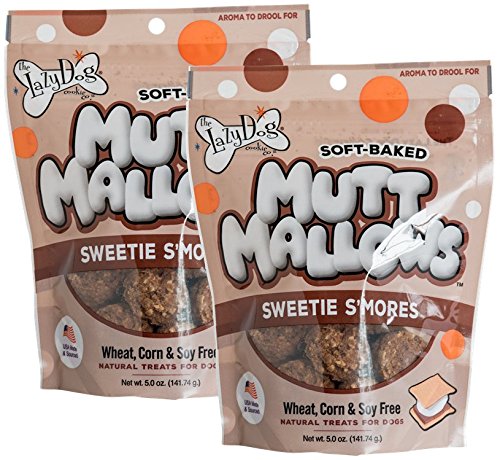 The Lazy Dog Cookie Co. Soft Dog Treats, Mutt Mallows Sweetie Smores, for Small, Medium and Large Dogs, Wheat-Free, Baked in The USA, 5 oz. (Pack of 2)