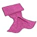 AmyHomie Mermaid Tail Blanket for Adults, Crochet Mermaid Blanket for Women Soft All Seasons Sleeping Blankets Gift for Teen Girls (ScalePink, Adults)