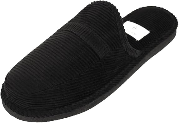 black corduroy slippers