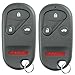 2X KeylessOption Key Fob Replacement for 1998 1999 2001 2002 2003 Honda Accord Acura TL Remote, 4-Button KOBUTAH2T, Programming Guide Included