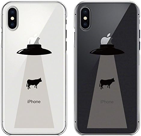 iPhoneX Transparent hard Shell Case Anti-Scratch Clear Cute UFO Cattle mutilations