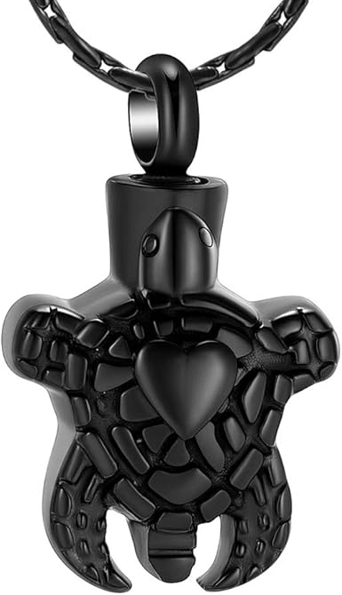 Amazon Com Constantlife Pets Cremation Jewelry Sea Turtle Shape Ash Holder Pendant Necklace Waterproof Urn Charms Keepsake With Filling Kit Black Clothing