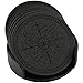 Coasters,Classic Pattern Faux Leather Drink Coasters set of 6 with Holder for Coffee Drinks by Happydavid(black round)