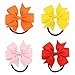 Yariew 20 Pcs Head Bow Ties Hair Bows Ties Ponytail Holder 3 Inches Grosgrain Ribbon Pinwheel Boutique Hair Bows Elastic Hair Ties for Teens Lady
