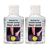 Witty Yeti's Because You Probably Touched Your Junk Hand Sanitizer 2 Pack. I Don't Know Where Your Hands Have Been! Hilarious Travel Size Bottles Are a Funny Gag Gift Idea & Adult Stocking Stuffer
