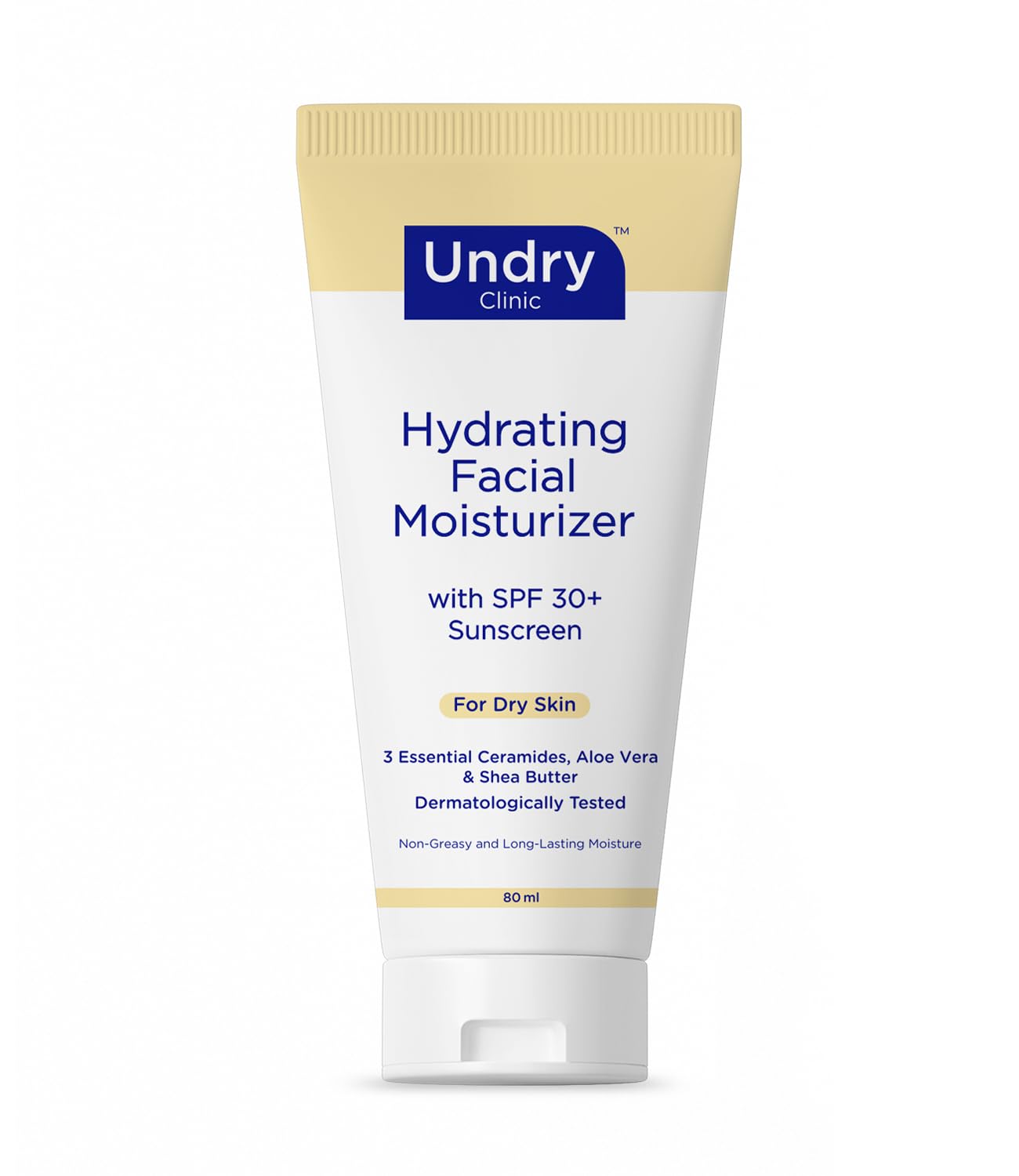 Undry Facial Moisturizer for Dry Skin Moisturizer for Face with Sunscreen SPF30 Face Moisturizer for Men Face Moisturizer for Women; Face Cream for Women Face Cream for Men for Lasting Moisture(80ml)