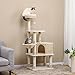 FEANDREA Cat Tree with Scratching Board, Basket Lounger and Large Cave UPCT60M