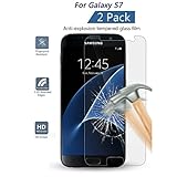 Samsung Galaxy S7 Tempered GLASS Screen Protector [2 Pack],0.25mm Bubble Free Oleophobic Coated with Lifetime Replacement Warranty - Wtbone