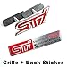 2pcs Sets AM65 STI Front Grille Red + Back Sticker Car Emblem Badge For SUBARU LEGACY OUTBACK FORESTER Impreza WRX BRZ