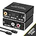 Digital-to-Analog Audio Converter, 192KHz Digital Coaxial and Optical (Toslink/SPDIF) to Analog 3.5mm AUX and RCA (L/R) Stereo Audio Adapter DAC Converter with Fiber Cable by ROOFULL