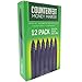 Counterfeit Pens - Money Detector Markers - Detects Fake Counterfeit Bills (12pack)
