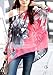 Lowpricenice Womens Batwing Dolman Sleeve Shirt Chiffon Flowers Tops Blouse (L, Hot pink)