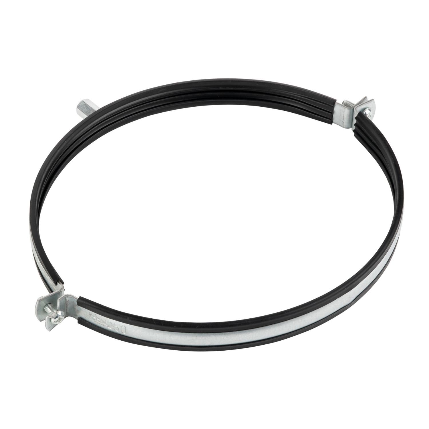 1pcs, Duct Clamp 250mm / 10 inch Bracket with Rubber Gasket, M8/M10 Thread, Steel Pipe Hanger 10 inch for Spiral Duct, Ventilation Pipe, Downpipe, Pipe Holder Wall or Ceiling Mount, by Steinberg14