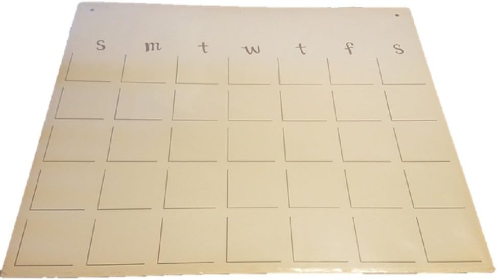 Embellish Your Story 12586W White Perpetual Monthly Calendar Board Made in USA