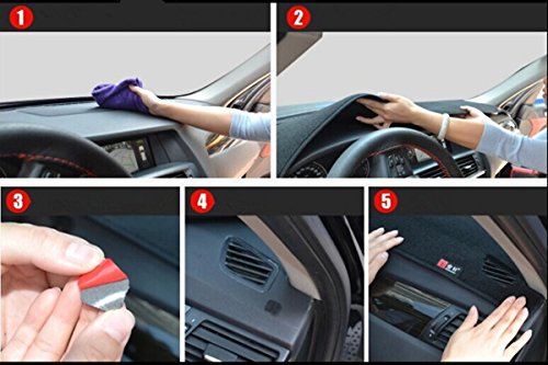 FMtoppeak Dashboard Dash Dark Mat Dash Mat Sun Cover Pad for Jeep Patriot 2011-2016 Red with Logo