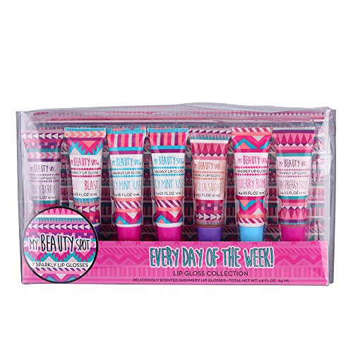 My beauty spot 7 piece flavored lip gloss set for all ages (sweet…