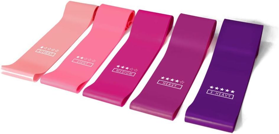 Wenasi 5 Pieces Resistance Bands Exercise Loops, Natural Latex Fitness Workout Bands for Legs and Butt Fitness, Yoga, Pilates, Sports Training, Physical Therapy, Strength