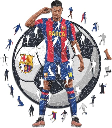 Iconic Puzzles - Barcelona, Marcus Rashford, Officially Licensed Wooden Puzzle, 100% Sustainable, Gift for Adults and Children, Size L, 500 Pieces