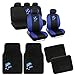 Ocean Blue Dolphins Seat Covers and Floor Mats for Car, SUV - Auto Accessories Interior Kit Gift Set