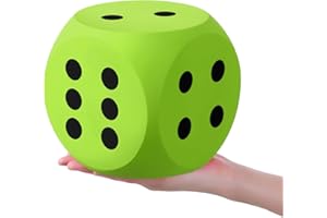 Shappy 6 Inches Foam Dice Fun Filled Large Educational Toy Kawaii Giant Dice Decorative Eva Foam Jumbo Cube Big Square Building Blocks for Game Nights Learning Sessions(Green,1 Pc)