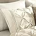 Madison Park Laurel Cozy Comforter Set - Traditional Tufted Faux Silk Design, All Season Down Alternative Bedding with Matching Shams, Decorative Pillow, Ivory Queen(90