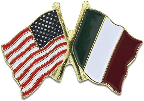 Double Lapel Pin USA on Left and Italy on Right