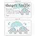 Blue Elephant Diaper Raffle Tickets (50 Count) - Boy Baby Shower Game