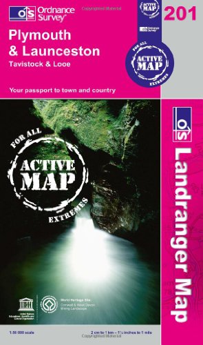 Plymouth & Launceston, Tavistock & Looe (OS Landranger Active Map)