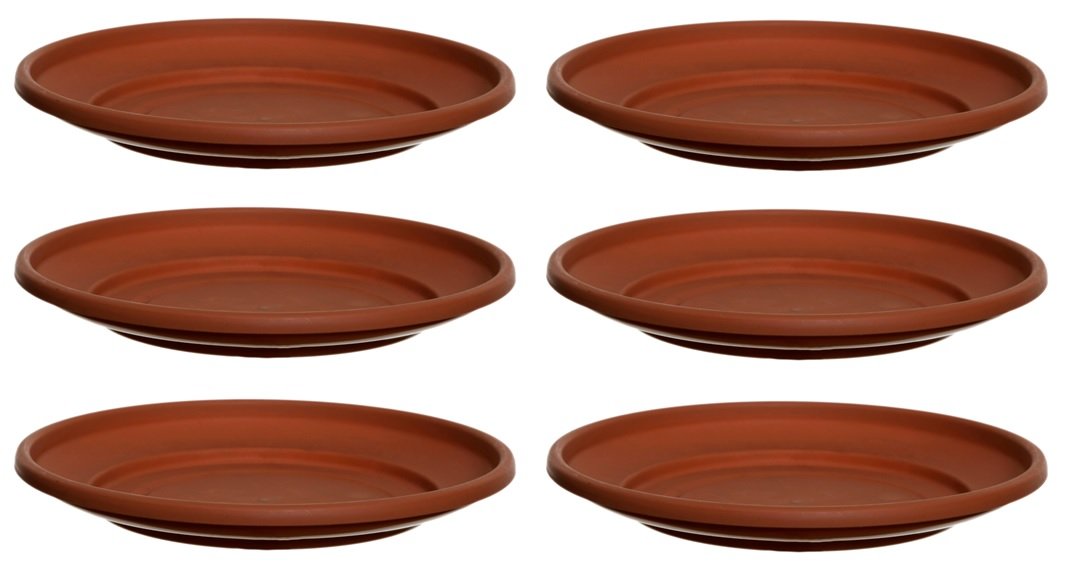 6 x Terracotta Colour Plastic Plant Pot Saucer 20cm Saucer Amazon.co