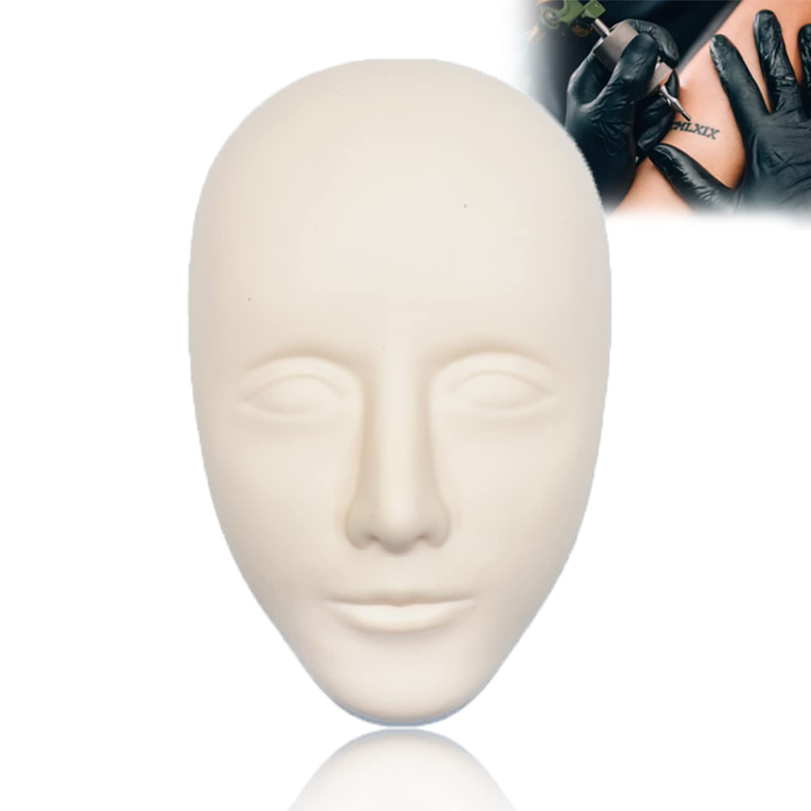 5D Tattoo Practice Skin, Mannequin Face Fake Skin, Permanent Makeup Microblading Eyebrow Lip Training Silicone Fake Skin for Tattoo Beginner (Tattoo Practice Skin)
