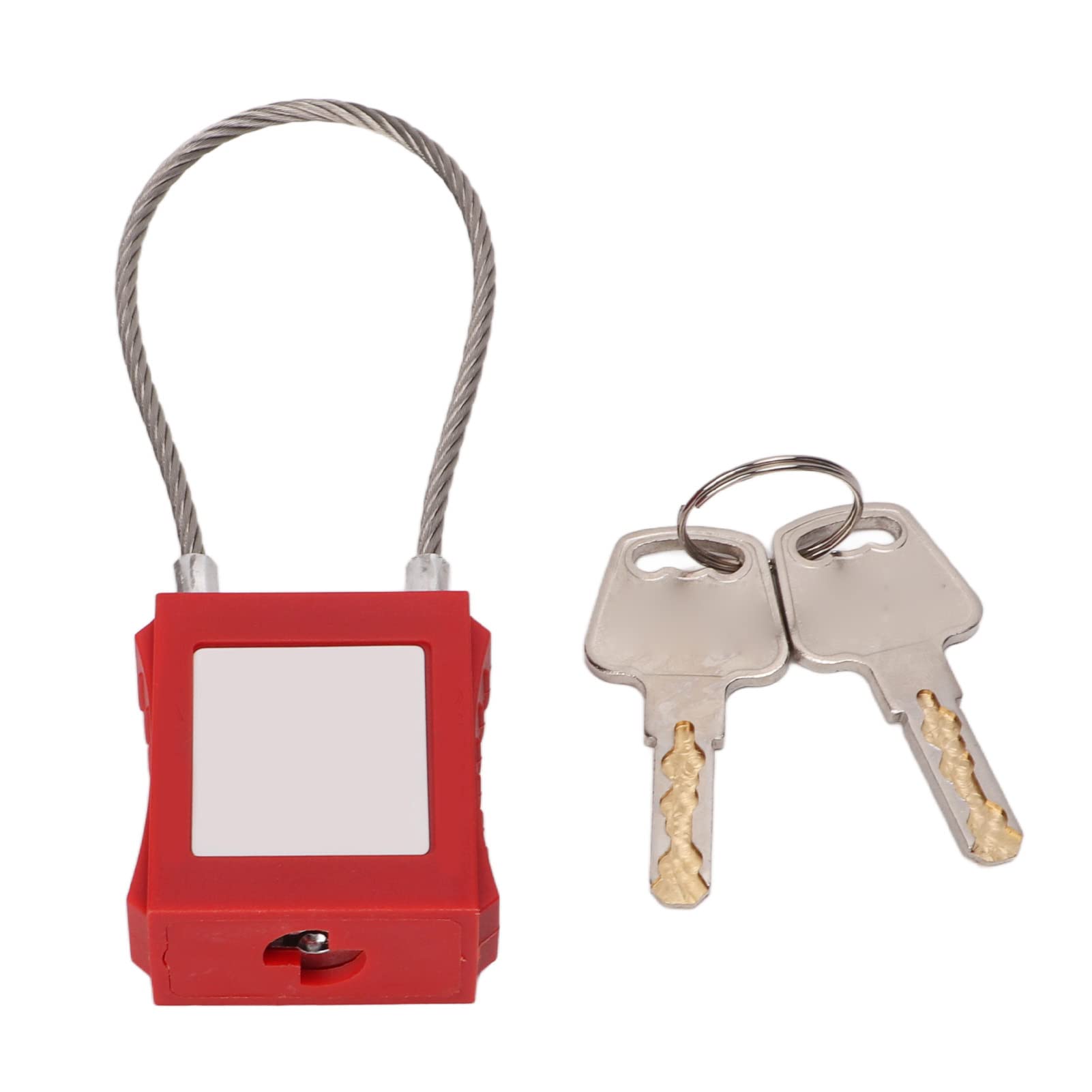 Sonew Lockout Tagout Lock, 85mm Shackle Steel Cable Locks with 2 Key for Equipment Maintenance for Electrical Lockout Tag Out Kits (Red)