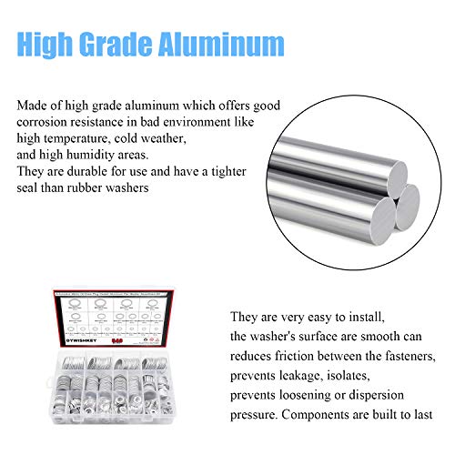 DYWISHKEY 540Pcs 18 Sizes Automotive Metric Oil Drain Plug Gasket