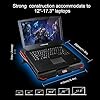 Laptop Cooling Pad 12"-17.3", Ultra Quiet Laptop Cooler Stand with 5 Fans at 2200RPM, Gaming Laptop Cooling Pad with Red LED Lights, 2 USB Ports, 7 Adjustable Height, Light Weight Cooling Stand