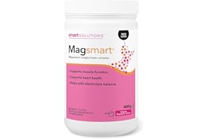 Smart Solutions Magsmart Powder Organic Raspberry Flavour, Magnesium Bisglycinate Complex, Supports Muscle Function, Heart He