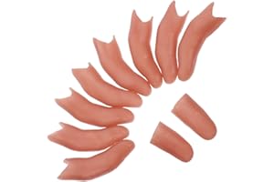 Joinpaya 10 Pcs Realistic Artificial Finger Cots, Soft Silicone Fake Fingers for Magic Tricks, Film Props, and Stage Performa