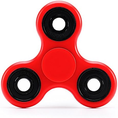 Saukatia Fidget Spinner Toy With Superior Quality Hybrid Ceramic Bearing Hand Spinner Spins Lasting 1.5-2 Minutes Perfect For Anxiety/Decompression and Time to Pass Black Color (Red)