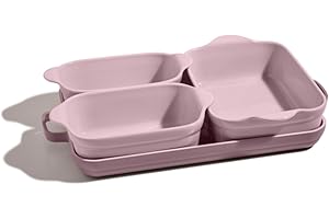Our Place Bakeware Set | 5-Piece Nonstick, Toxin-Free, Ceramic, Stoneware Set with Oven Pan, Bakers, & Oven Mat | Space-Saving Nesting Design | Oven-Safe | Bake, Roast, Griddle and more | Lavender