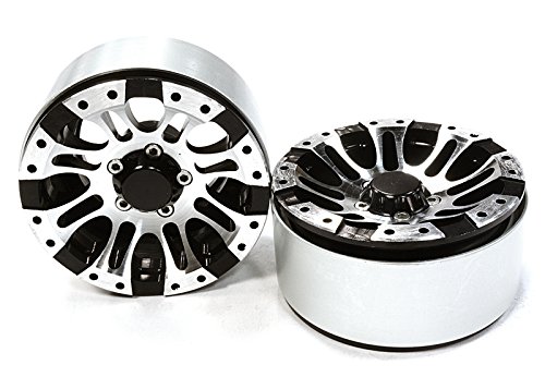 Integy RC Model Hop-ups C26177BLACK Billet Machined 8 Spoke Type DT Off-Road 1.9 Size Wheel (2) for Scale Crawler