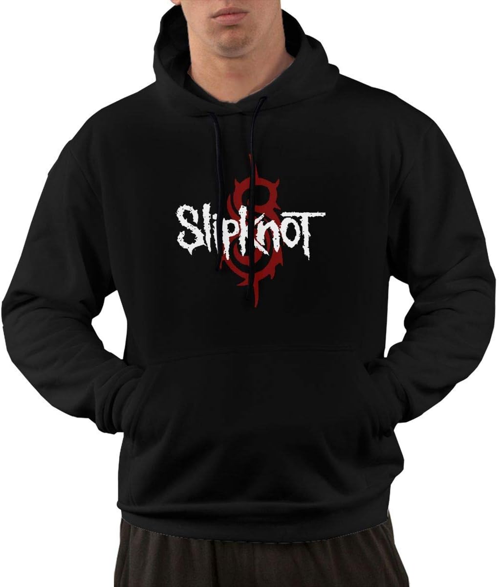 Men's Vintage Funky Hoodie Sweatshirt Slipknot Rock Crop Black