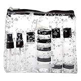 Miamica Clear for Take-Off Security Case 15 Piece Set Travel Accessory, White/Black