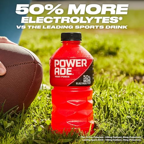 POWERADE FRUIT PUNCH, ELECTROLYTE ENHANCED SPORTS DRINK, 20 FL OZ BOTTLES, 8 PACK