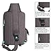 KAUKKO Canvas Leather Outdoor Sling Bag Cross Body Messenger Bag Shoulder Backpack Daypack Grey