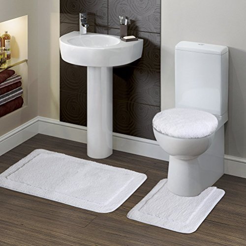 Lifewit soft 3 piece bath toilet mat set 20"x32" bath m…