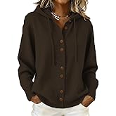 Womens Oversized Hooded Cardigan Sweaters Chunky Knit Long Sleeve Button Up Cardigans Trendy