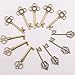 60pcs Vintage Keys in Bronze, Antique Charm Set DIY Handmade Accessories for Necklace Pendants Jewelry Making Supplies Wedding Favors
