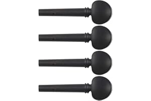 Ebony Violin Pegs 4-Pack for 4/4, 3/4, 1/2, 1/4 & 1/8 Sizes, Black Wooden Replacement Tuning Pegs for Orchestra String Instru