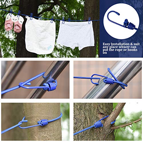 XUCOO Portable Travel Clothesline with Clothespins Easy to Carry and